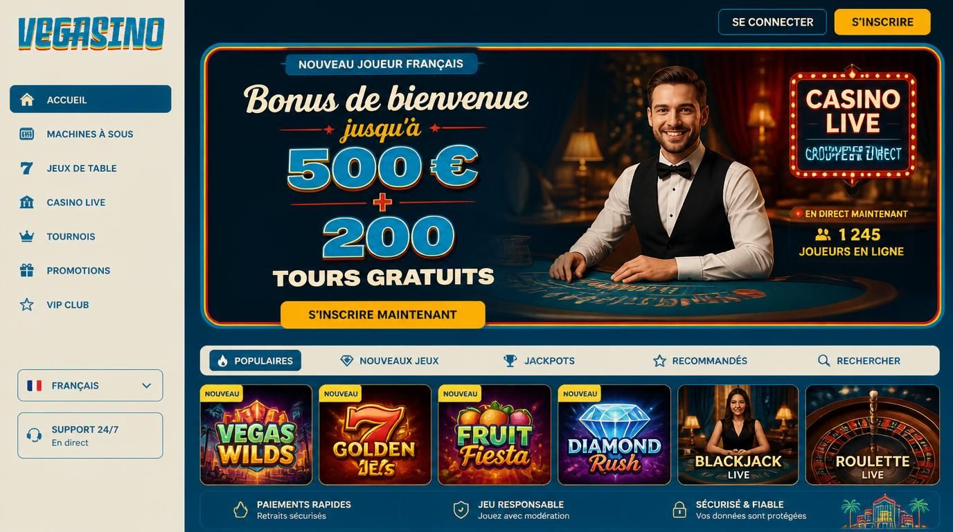 Joueur profitant dâun bonus de bienvenue dans un casino live