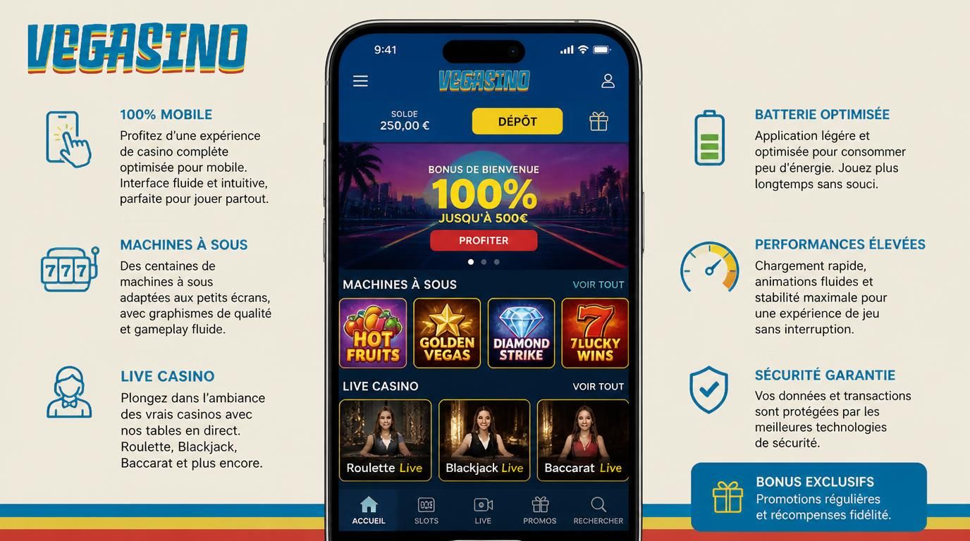 Vue mobile avec jeu tactile, live et indicateur de batterie/performance